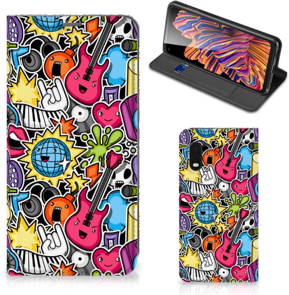 Samsung Xcover Pro Hippe Standcase Punk Rock