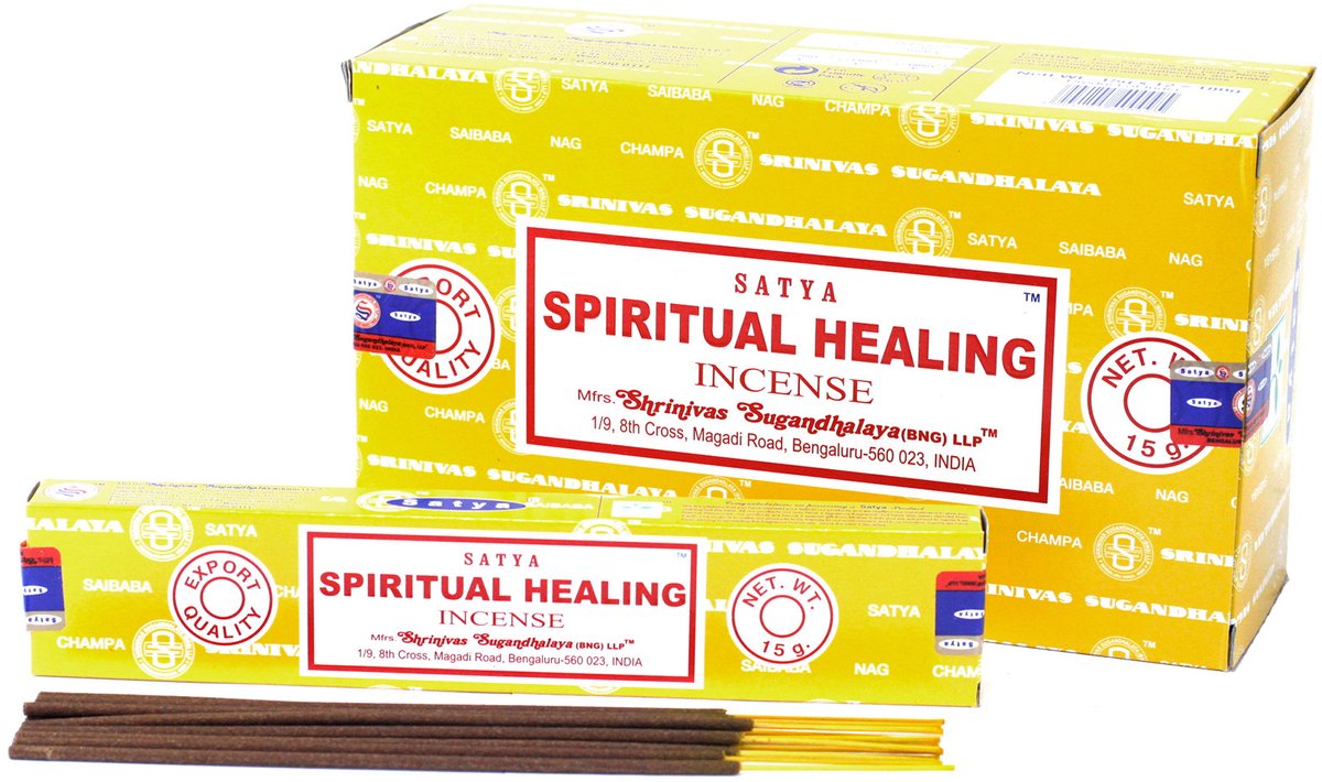 Satya - spiritual healing - wierook - spirituele genezing - doos 12 pakjes van 15 gram