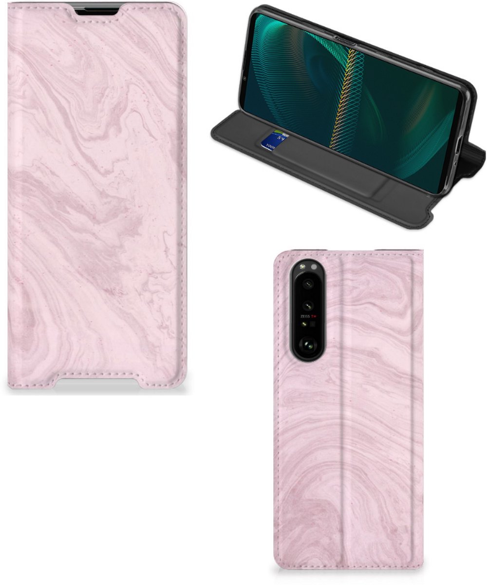Sony Xperia 5 III Standcase Marble Pink - Origineel Cadeau Vriendin