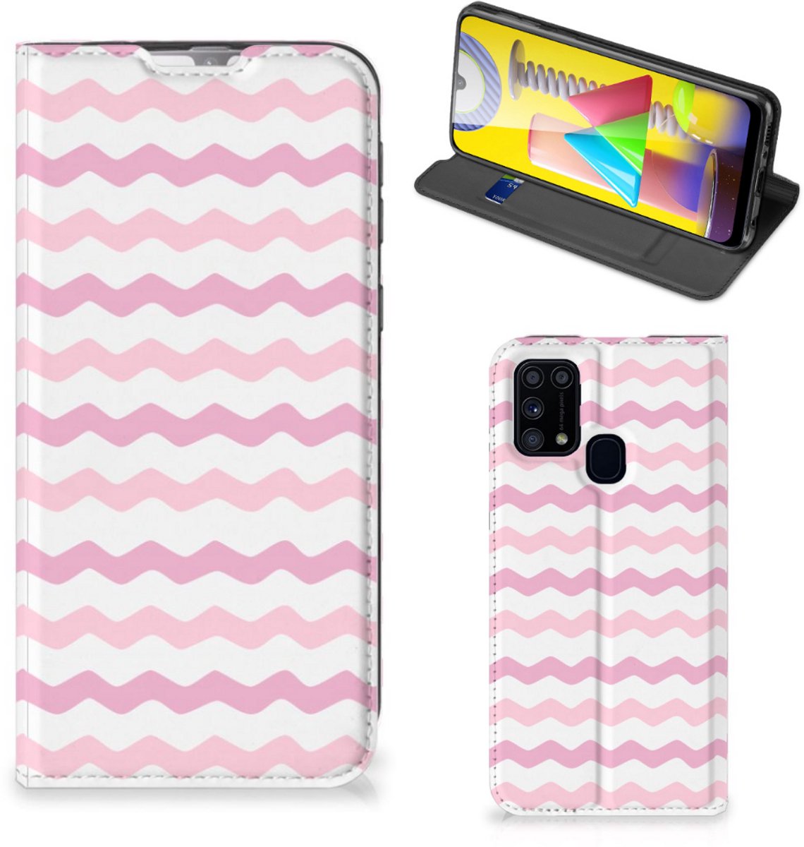 Samsung Galaxy M31 Hoesje met Magneet Waves Roze