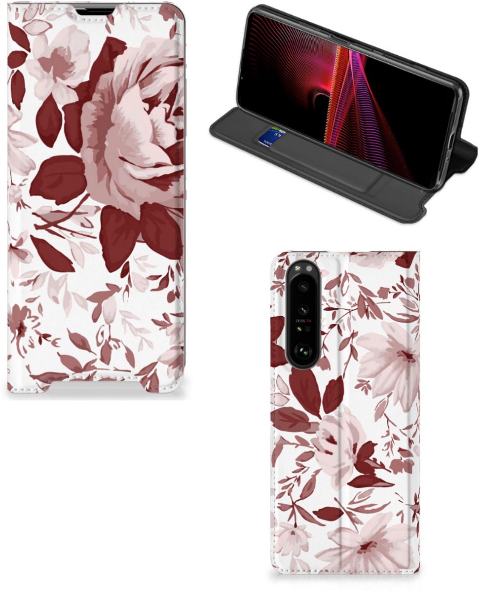 Bookcase Sony Xperia 1 III Watercolor Flowers