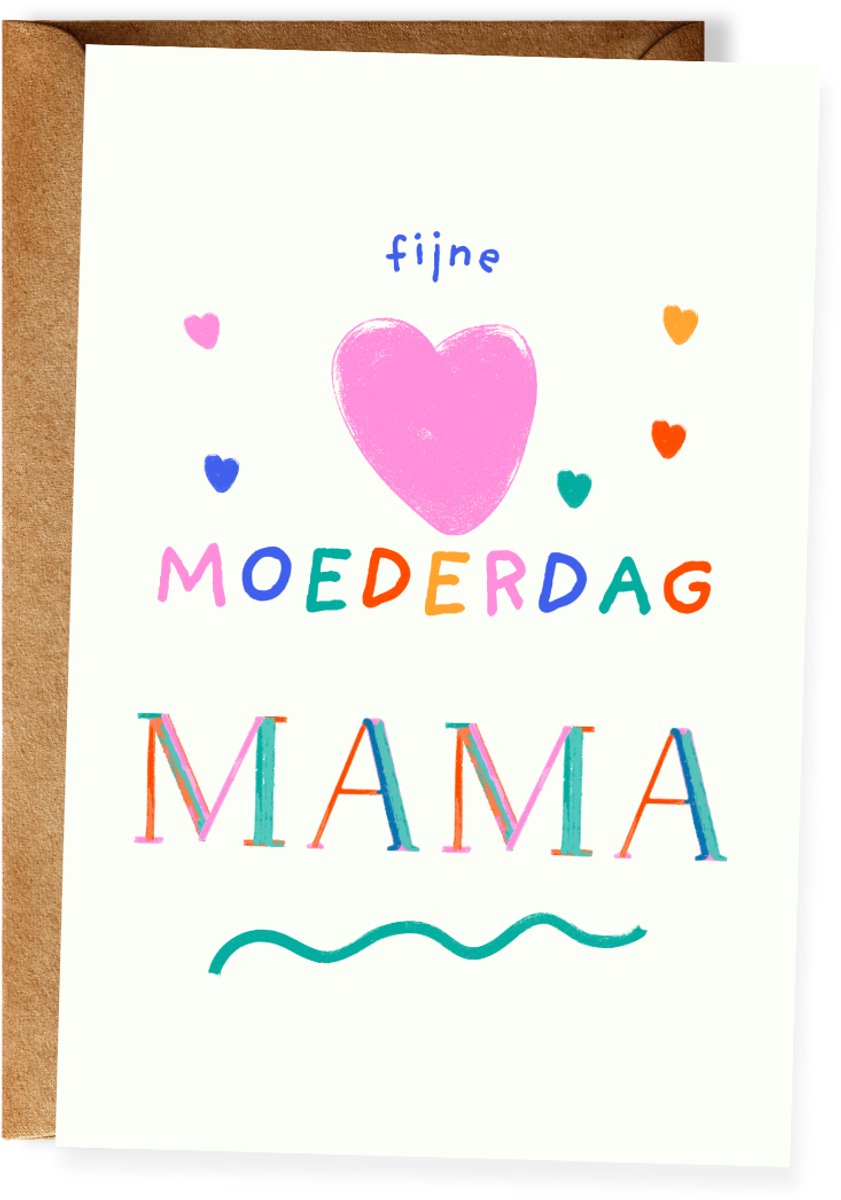 Moederdagkaart - Fijne Moederdag – Wenskaart voor mama - Ansichtkaart - (10x15 cm incl. envelop)
