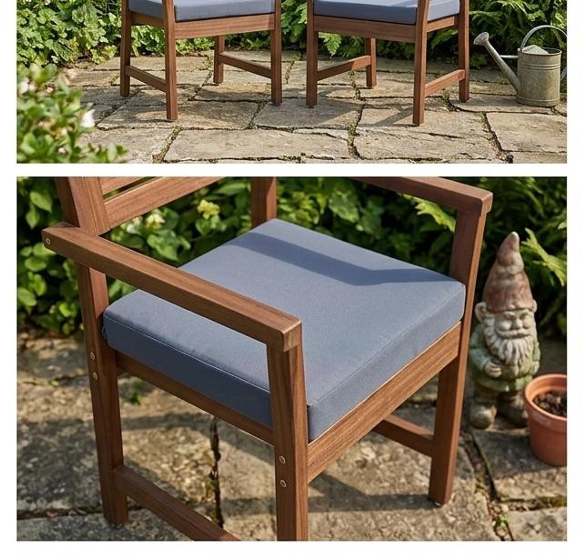 Tuinbank hout 120 x 35 x 40 cm – outdoor bank met kussen, acaciahout walnootkleur – weerbestendige zitbank voor tuin, balkon en terras – Urbanhome