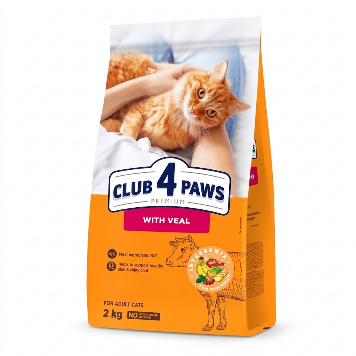 Club 4 Paws CLUB 4 PAWS Premium volwassen kat droogvoer met kalfsvlees - 2kg