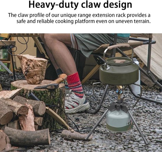 Kooktoestel Statief - Outdoor Houder - Kamperen Koken - Verstelbare Hoogte - 32.5 cm - Zilver — afbeelding 4