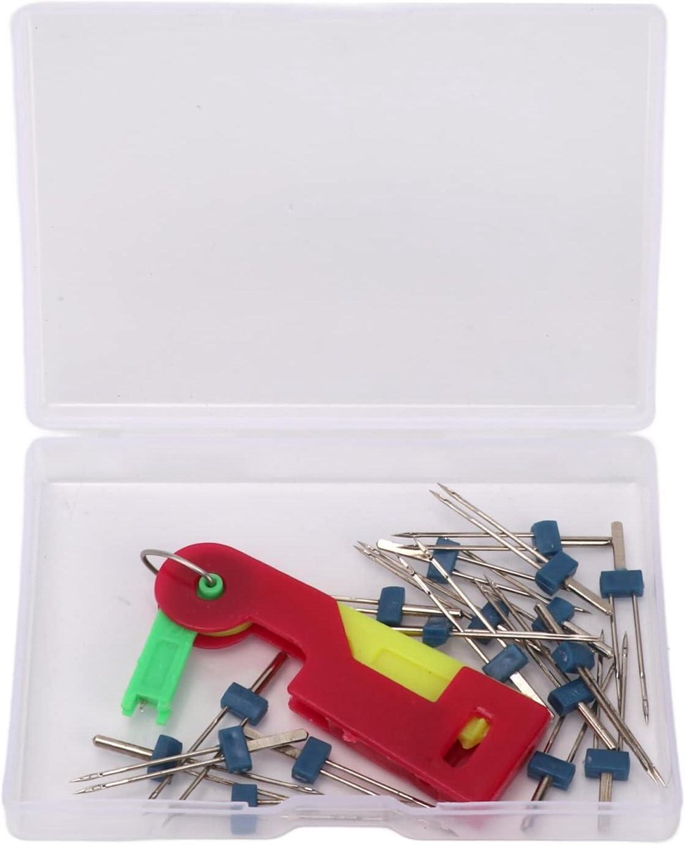 Dubbele Naalden Set - Naaimachine Accessoires - Decoratief Naaiwerk - Praktisch Dubbel Ontwerp - 18 Stuks - Zilverkleurig