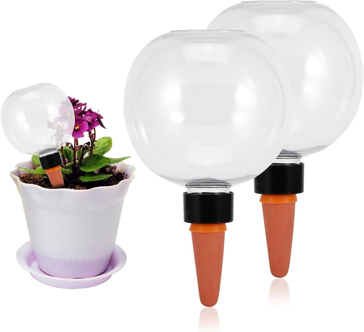 Automatische Plantenbewatering met Waterbolletjes 500 ml - Ideaal voor Binnen- en Tuinplanten (Set van 2)