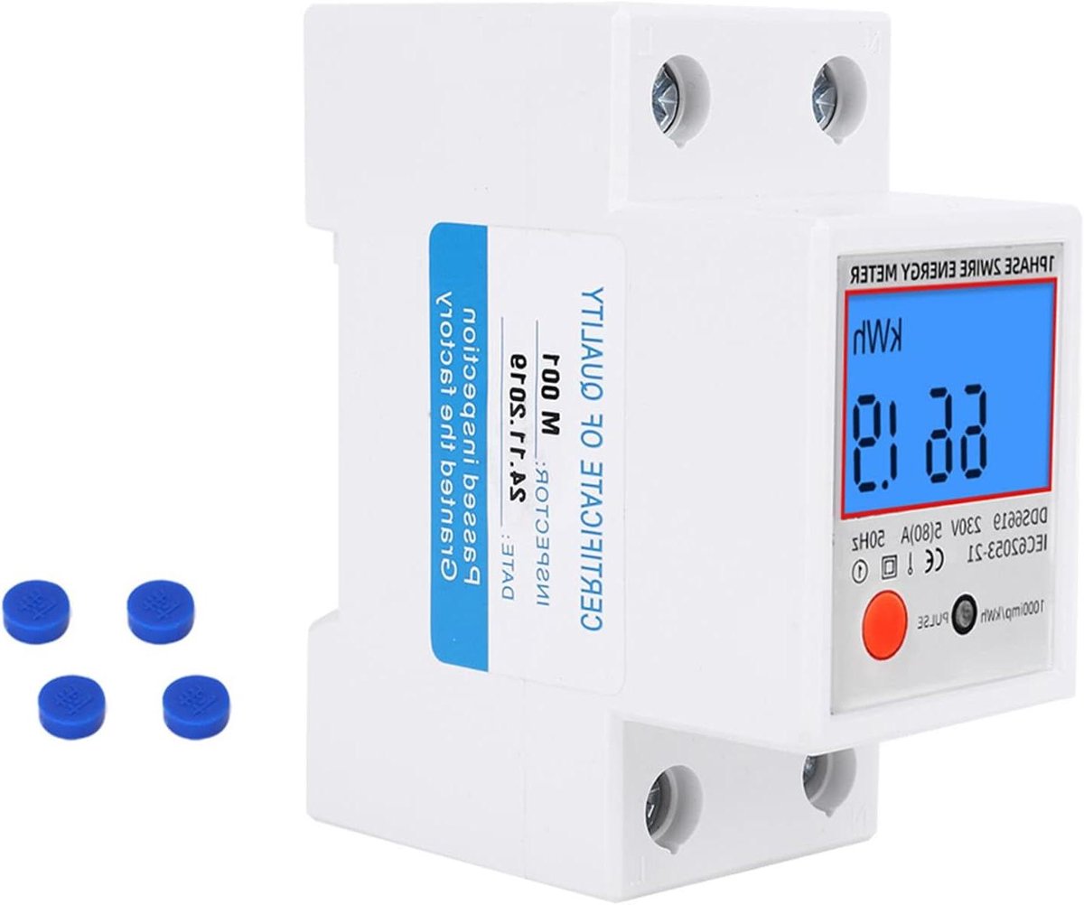 Digitale Energiemeter - Wattmeter - Energie Verbruik Meten - Resetbare Display - 230V 80A - Wit