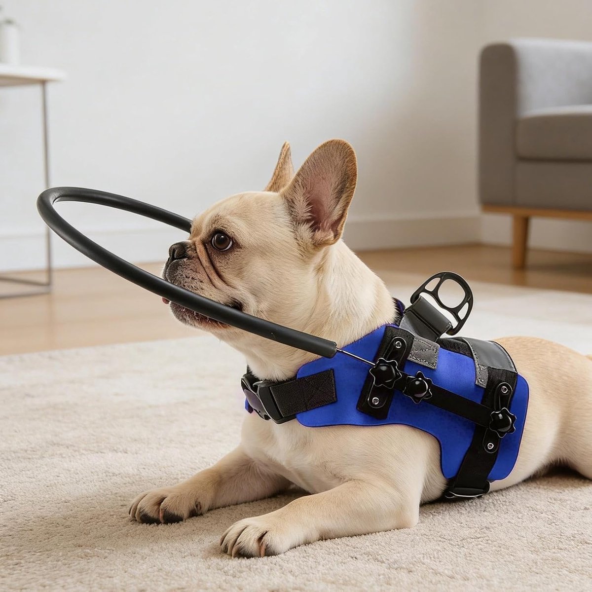 Blind Dog Beschermend Harnas | Navigatiehalsband met reflecterende strips voor slechtziende honden | Huisdier anti-botsingsring,Voor gebruik binnenshuis, buitenshuis, reizen, training en wandelen