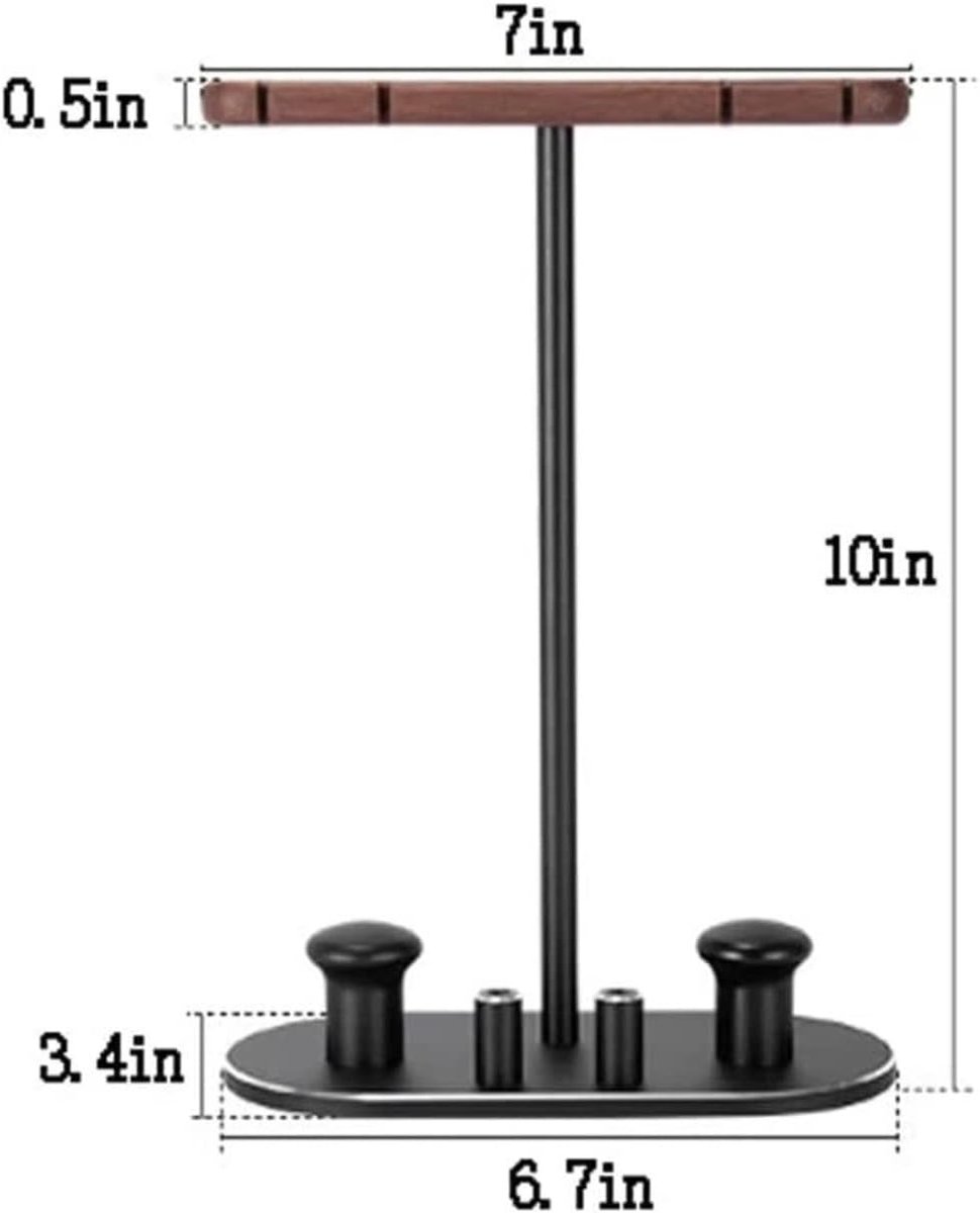 Hoofdtelefoonhouder Headsethouder Massief Houten Dubbele Oortelefoonstandaard Met Kronkelende Kolomstandaard Geschikt Voor Oordopjes Hoofdtelefoonstandaard (Color : A, Size : As shown) — cadeau in Gadgets - foto 6