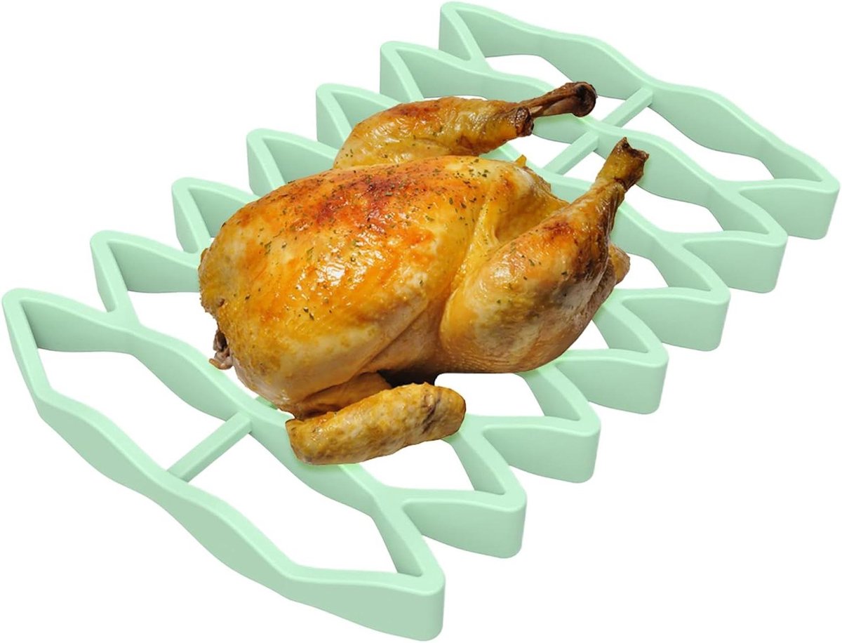 Siliconen bakrooster - Ovenrek - Gelijkmatig bakken - Temperatuurbestendig 250°C - 23x15.6 cm - Lichtgroen