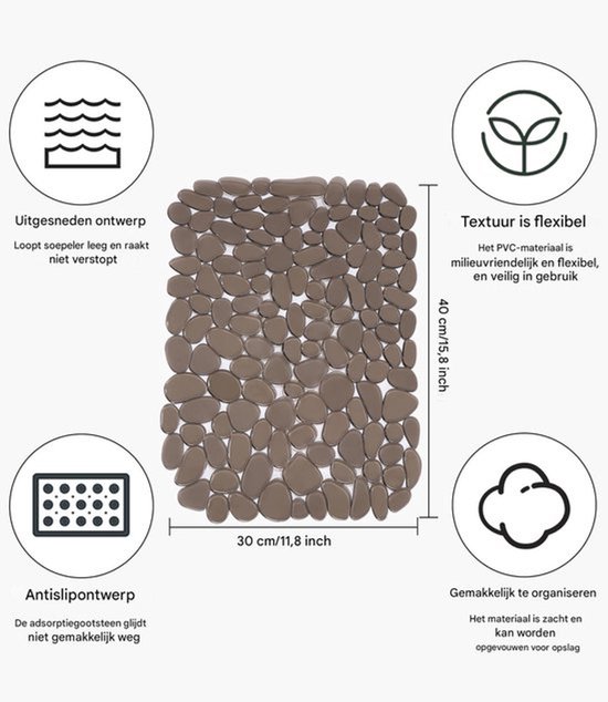 Tapis de comptoir Grijs ( lot de 2) - Protection d'évier en PVC 40 x 30 cm - Tapis antidérapant à picots pour Cuisine et salle de bain - Imperméable - Facile à nettoyer et à Montagnes