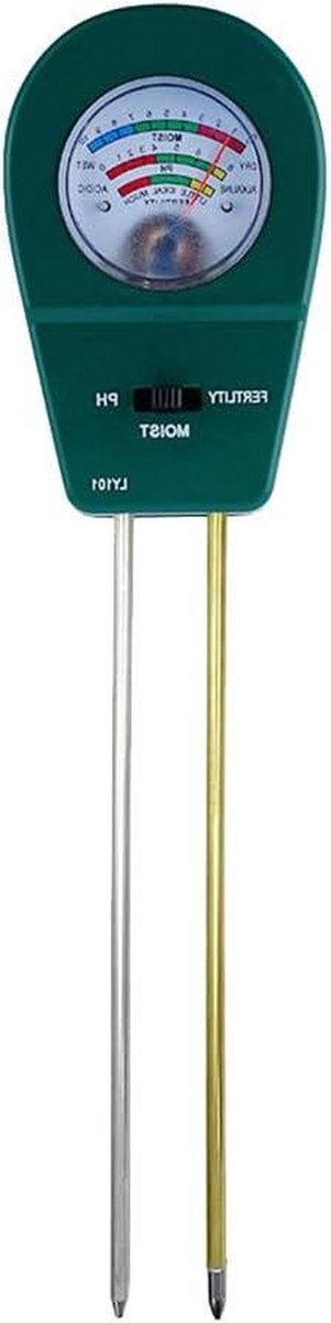 Bodem PH Meter - Bodemtester Grondmeter - Planten Verzorgen - 3-in-1 Meting - 10 x 30 x 8 cm - Groen