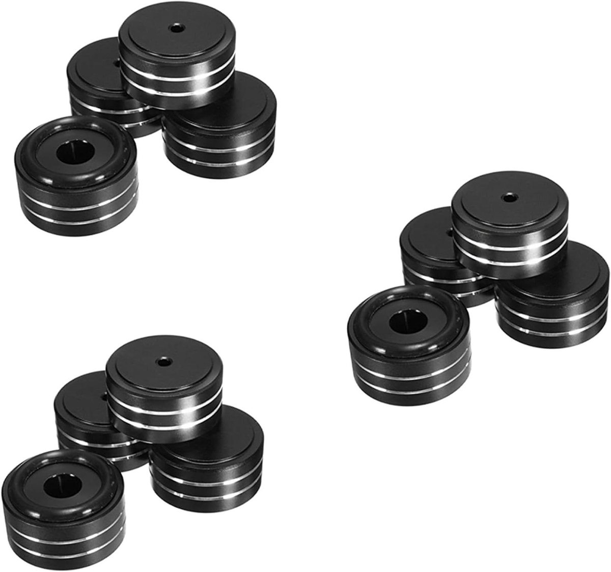 12 Stks 40X20mm Aluminium HIFI AMP Speaker Isolatie Stand Draaitafel Voeten Pad (zwart)