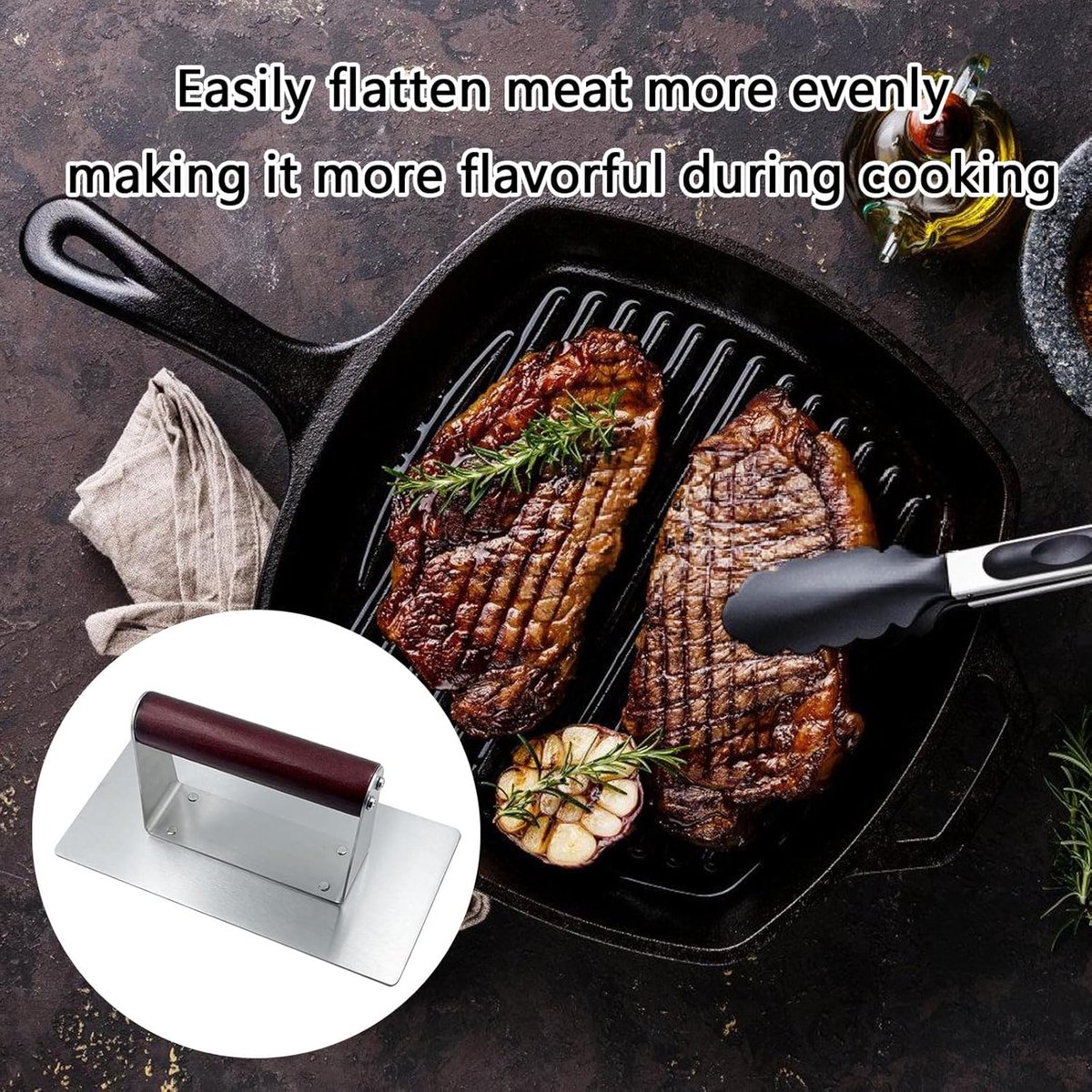 Vleespers Tool - Burger Vorm - Burgers Maken - Gelijkmatige Patties - 20.5 cm - Metaal