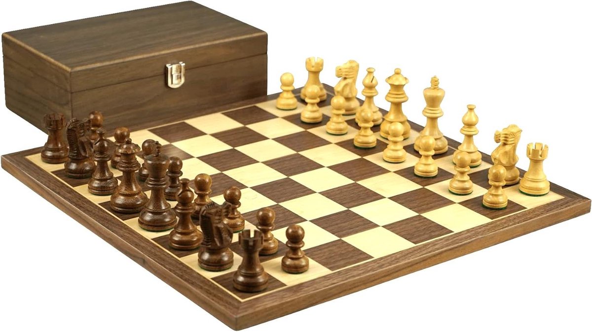 Houten Schaakset Walnootbord 16 Inch Gewogen Sheesham Classic Staunton Stukken 3 Inch