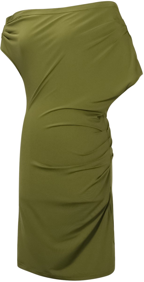 Draped Summer Dress – Elegante Jurk met overslag – Stijlvolle Outfit voor elke Gelegenheid - Groen - Maat M