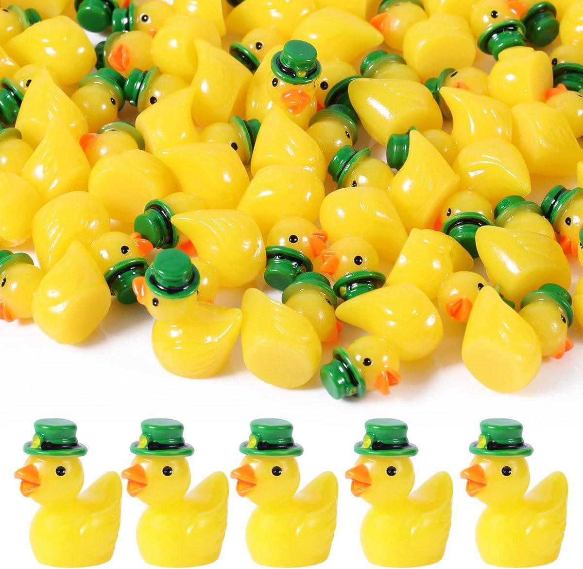 Mini Resin Eendjes - Kleine Decoratie Eenden - Poppenhuis Decoratie - 160 Stuks Set