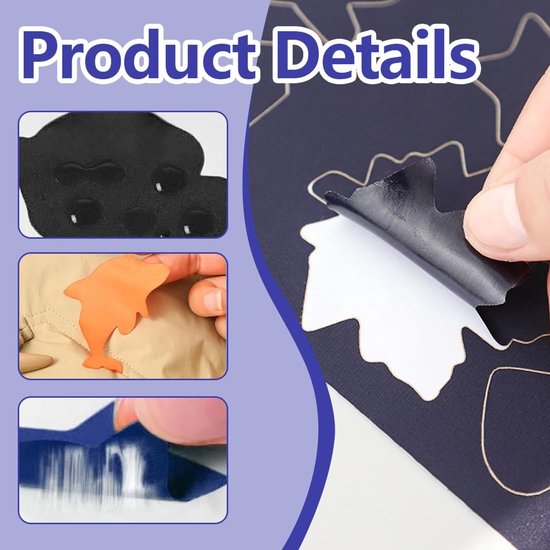 Reparatieset Kleding - Stoffen Patches - Snelle Kledingreparatie - Zelfklevend Waterdicht - 8 Stuks - Diverse Kleuren — afbeelding 2