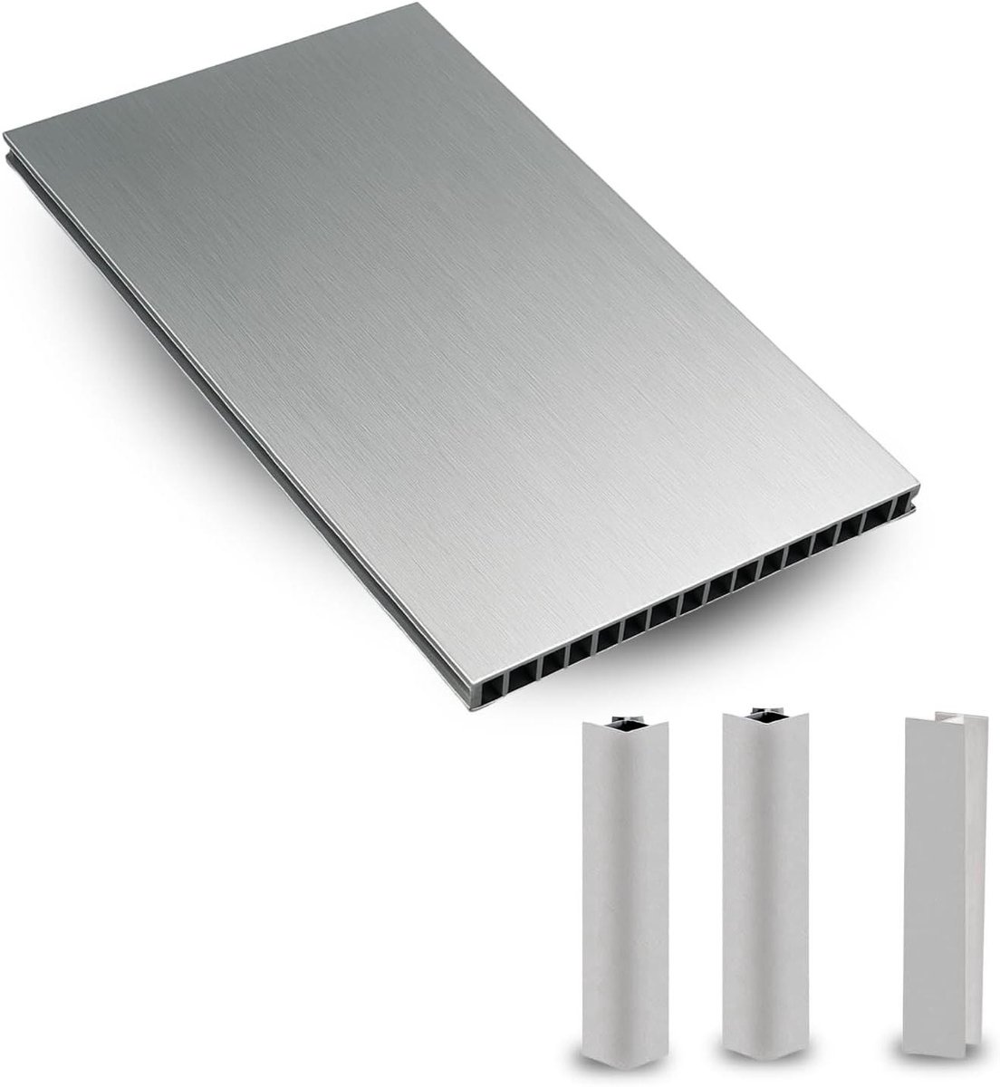 Keuken Plint - Vloerplint PVC - Afwerking keuken - Gemaakt in Italië - 25 meter - Aluminium