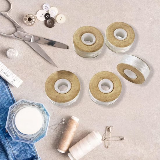 Vooraf Gewonden Spoelen - Borduurgaren Spoelen - Professioneel Borduren - Polyester Draad - 144 Stuks - Wit van Merkloos — afbeelding 3