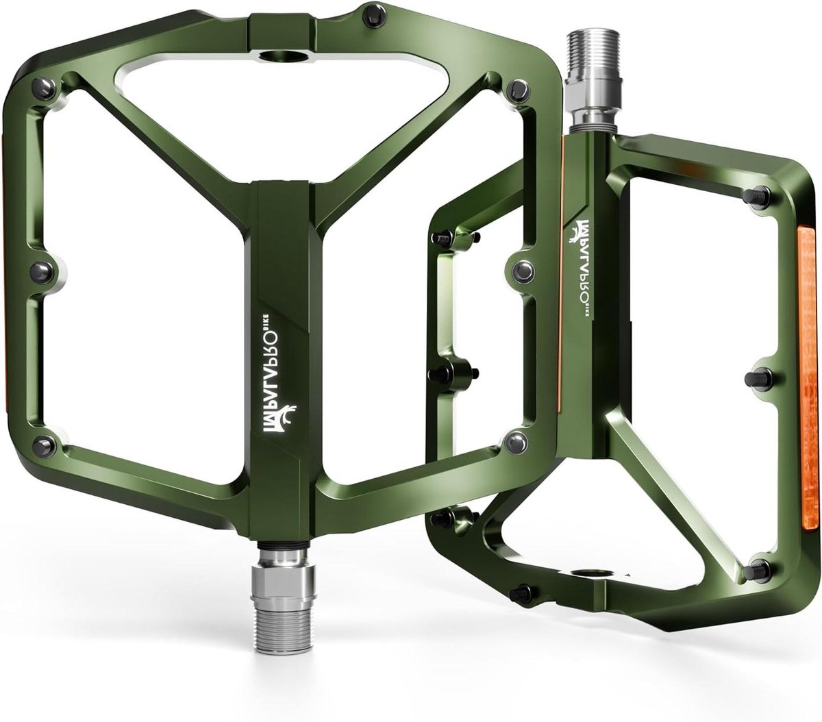 Fietspedalen Aluminium - MTB Pedalen - Fietsen Buiten - Afneembare Nagels - 11.8 x 10.2 cm - Donker Groen