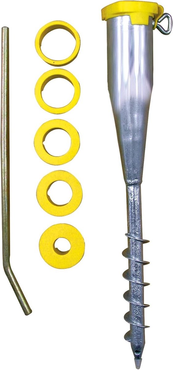 Inschroefbodemhuls - Paalvoet - Hekken Plaatsen - Thermisch Verzinkt Staal - 560 mm Lengte - Zilver
