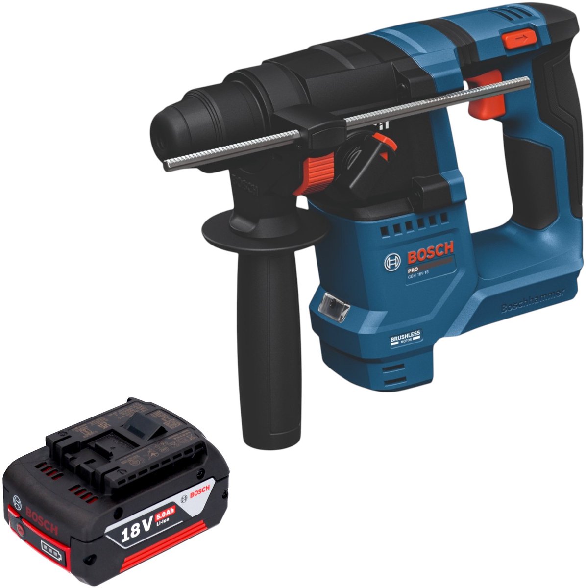 Bosch GBH 18V-18 Professional accu-boorhamer 18 V 1,5 J SDS plus borstelloos + 1x accu 5,0 Ah - zonder oplader