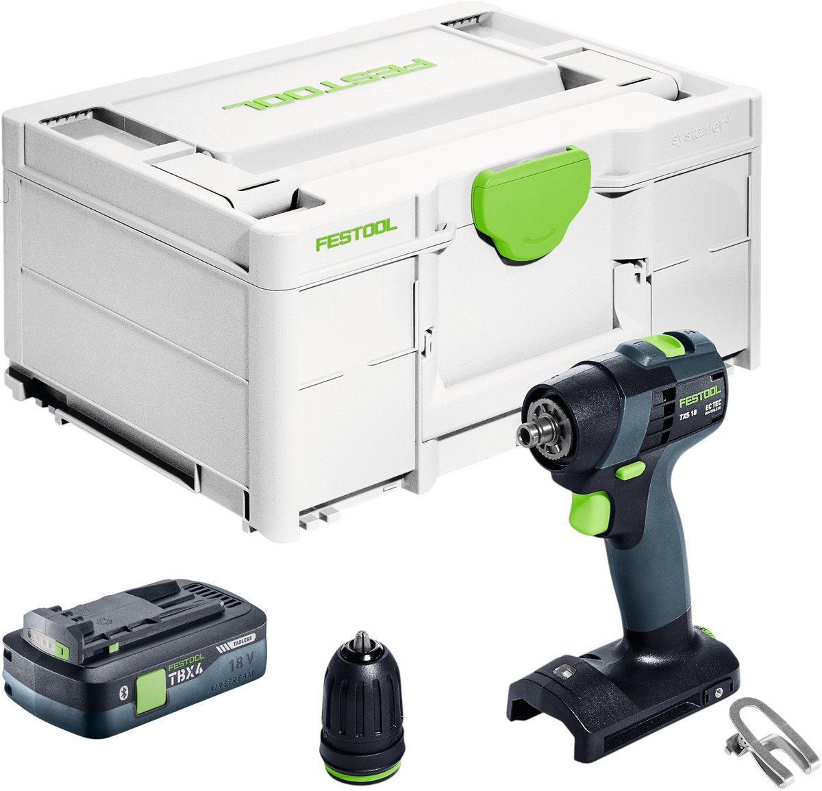 Festool TXS 18-Basic accuschroefboormachine 18 V 40 Nm borstelloos + 1x accu 4.0 Ah + snellader + systainer