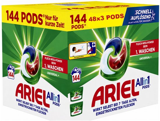 Ariel All in 1 lessive Universelle+ 144 PODS