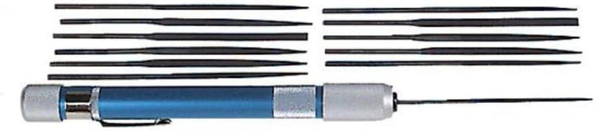 4-delige Vijlenset - Mini Vijlen - Metaal Bewerken - Met Opbergbare Handgreep - 100mm - Zilver