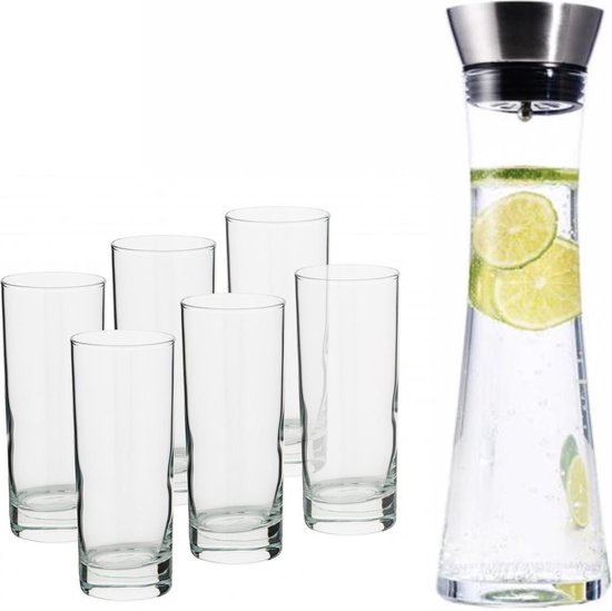 CARAFE EN VERRE TRANSPARENT AVEC COUVERCLE