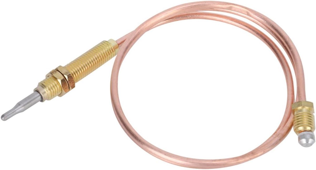 Universeel Thermokoppel - Vervangingssonde Gas - Apparaat Reparatie - 60 cm Lengte - M8x1 Draad - Zilverkleurig