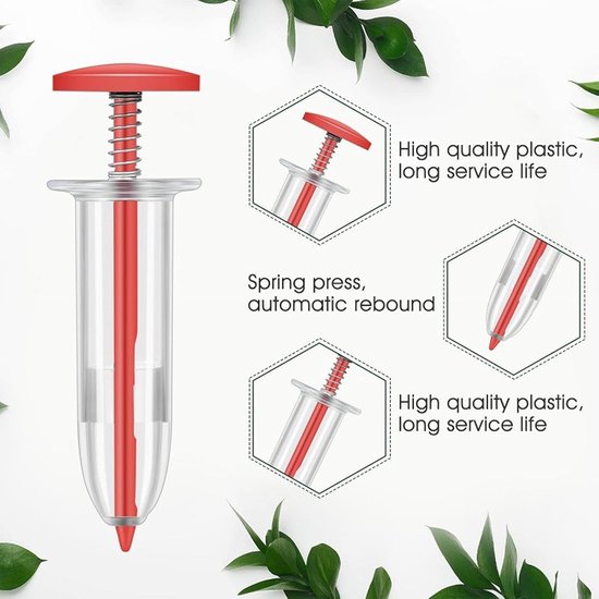 Mini Zaad Dispenser - Zaadplanter Zaadstrooier - Tuinieren Zaden Zaaien - Handzaam Ontwerp - 10 cm - Rood van MINI — afbeelding 5