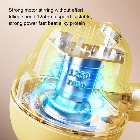Handmixer Elektrisch - Garde Mixer Draadloos - Snel Mixen - Roestvrij Staal - 250 Gram - Wit van Merkloos — afbeelding 3