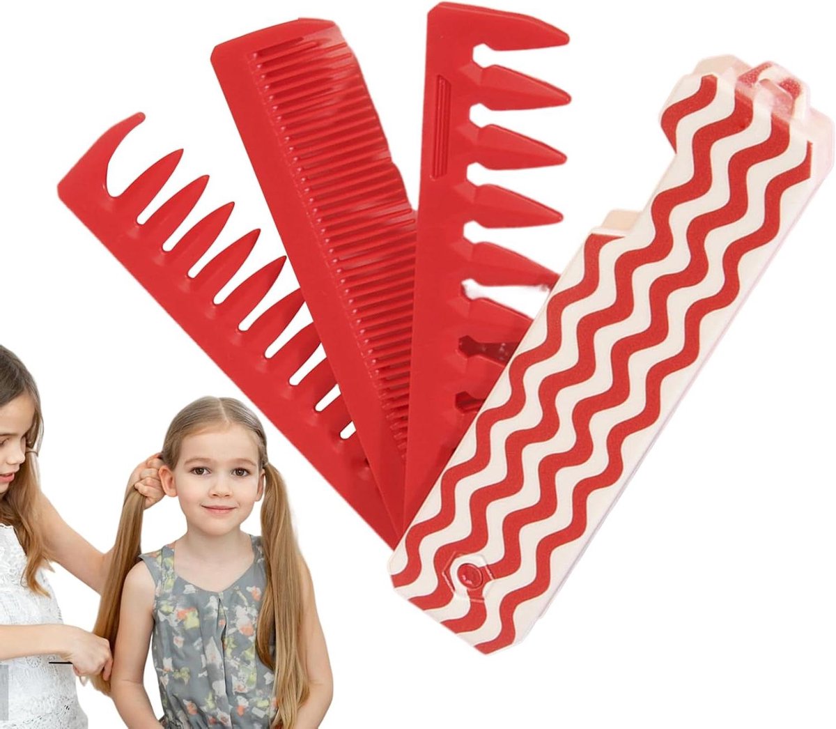 Ontwarrende Kam - Haarkam Krullen - Haar Ontklitten - Flexibele Brede Tanden - 13 x 3 x 1.1 cm - Zwart