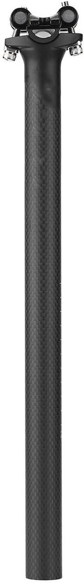 Fietszadelpen Koolstofvezel - Lichtgewicht Zadelpen - Comfortabel Fietsen - Trillingsabsorberend Materiaal - 27.2 mm x 400 mm - Zwart