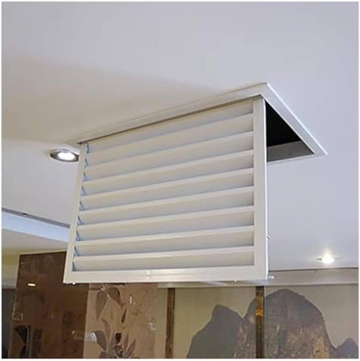 Ventilatierooster - Ventilatieafdekking Muurrooster - Luchtcirculatie Verbeteren - Ingebouwd Insectengaas - 30 x 30 cm - Wit