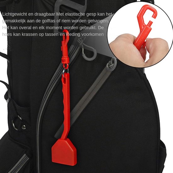 Golf Club Borstel - Reinigingsborstel Golfsticks - Golfclubs Schoonmaken - Dubbelzijdige Reiniging - 18 cm - Rood van GOLF — afbeelding 4