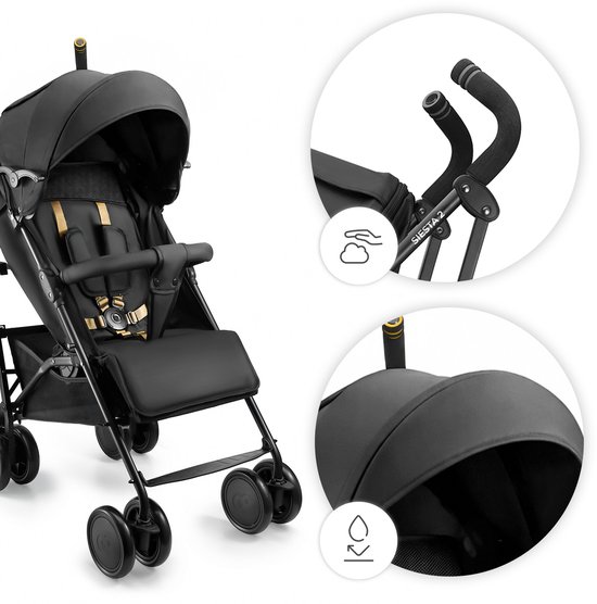 Kinderkraft SIESTA 2 - Buggy - Tot 22 kg draagkracht, soepel te sturen - Rugleuning & voetensteun verstelbaar, foam grepen - Zwart van Kinderkraft — afbeelding 4