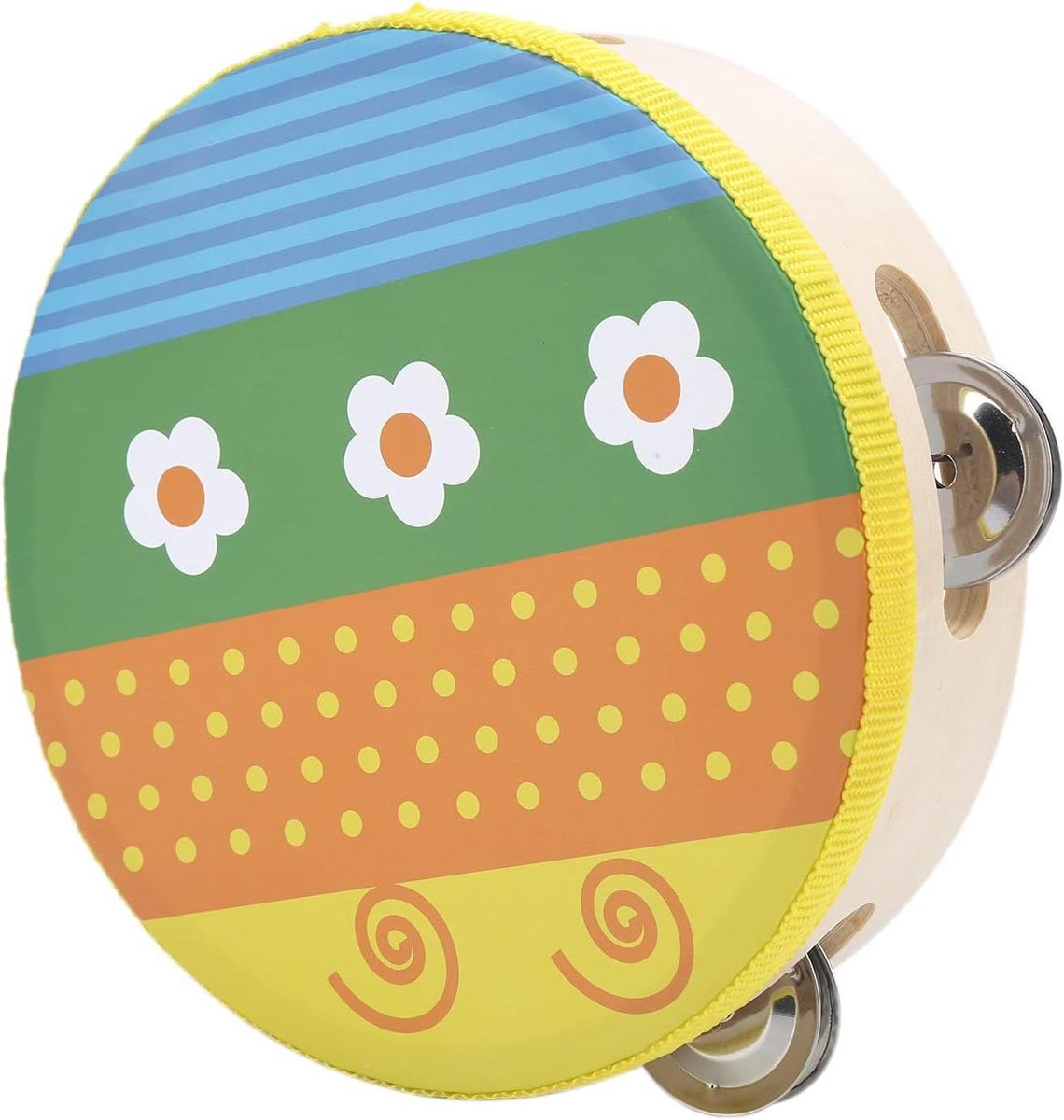 Kindertamboerijn - Muziek instrument - Vroege educatie - Veilig touwontwerp - 6 inch - Felle kleuren