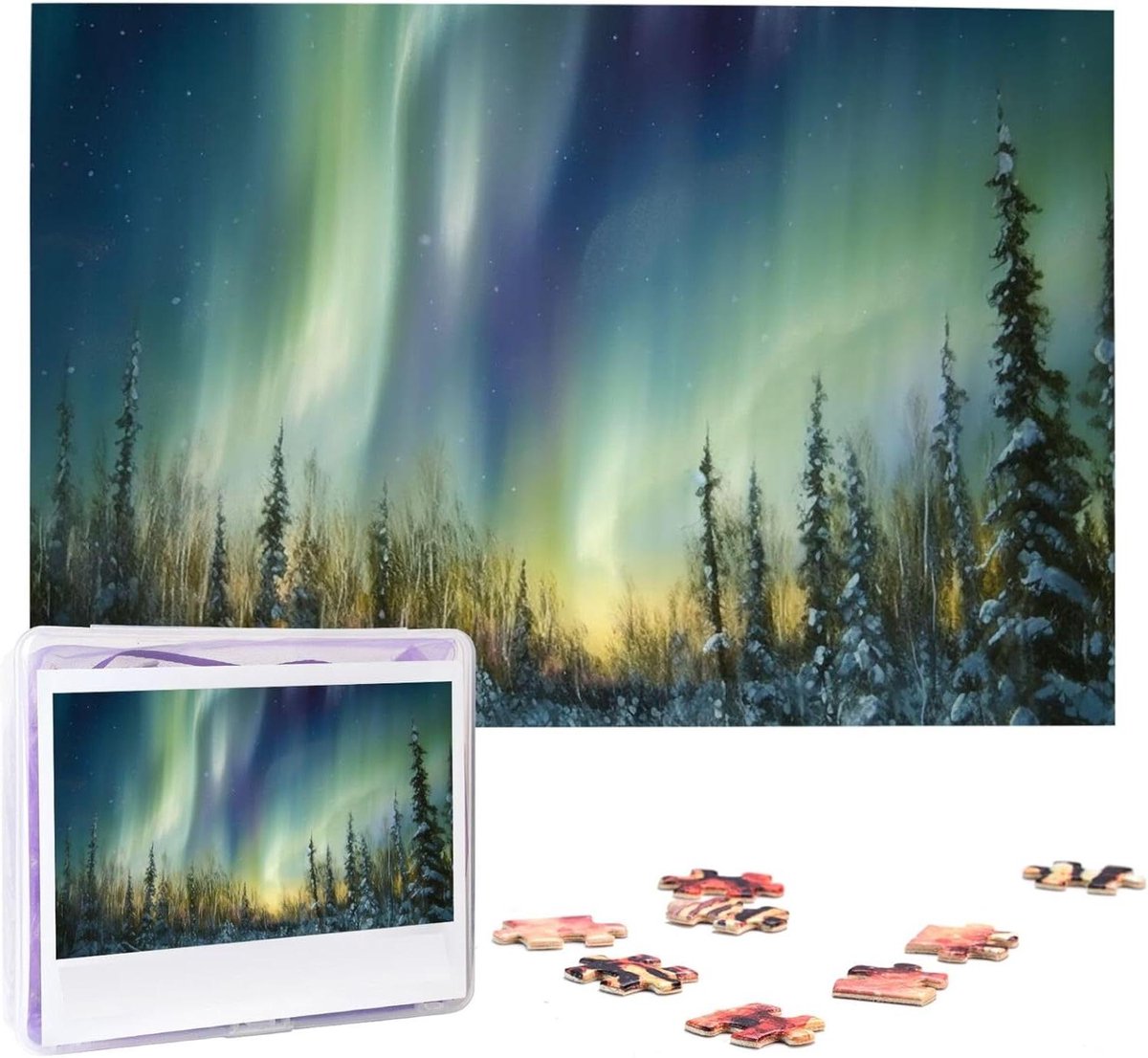 Gepersonaliseerde Puzzel - Foto Puzzel - Ontspanning Thuis - Natuurlijk Houtmateriaal - 1000 Stukjes - Wit