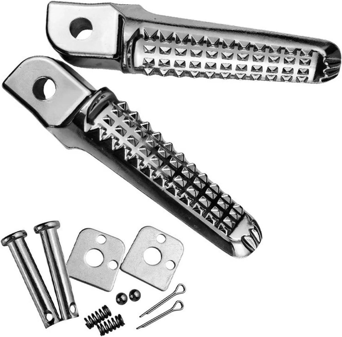 Voetsteunen Motorfiets - Motor Accessoires - Comfortabel Rijden - Universele Pasvorm - 1 Set - Zilver