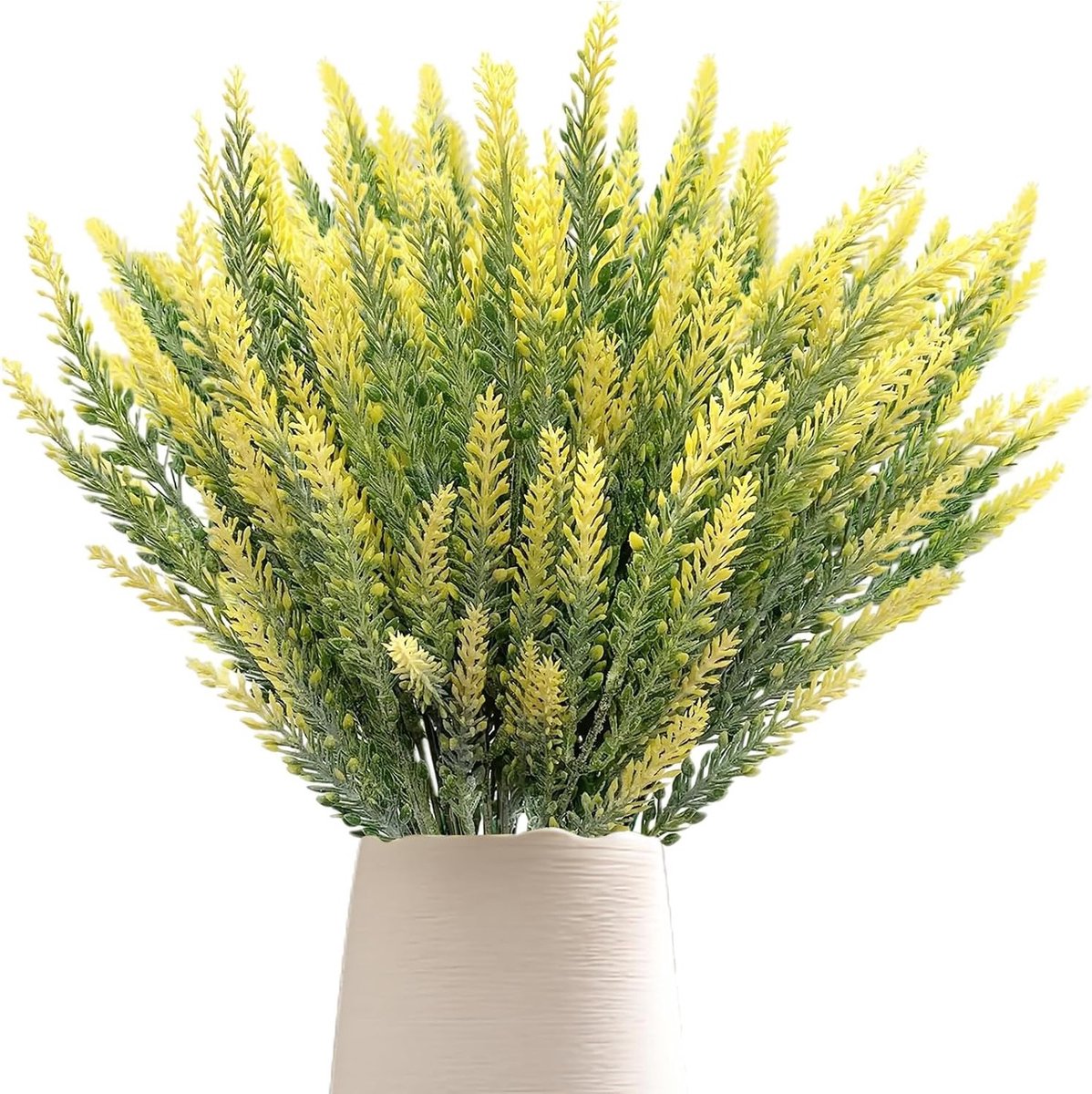 Prachtige Kunstlavendel Bloemen Decoratie, 12 Stuks, 38 cm, Realistische Lavendel Planten voor Thuis, Tuin en Kantoor Potten (Geel)