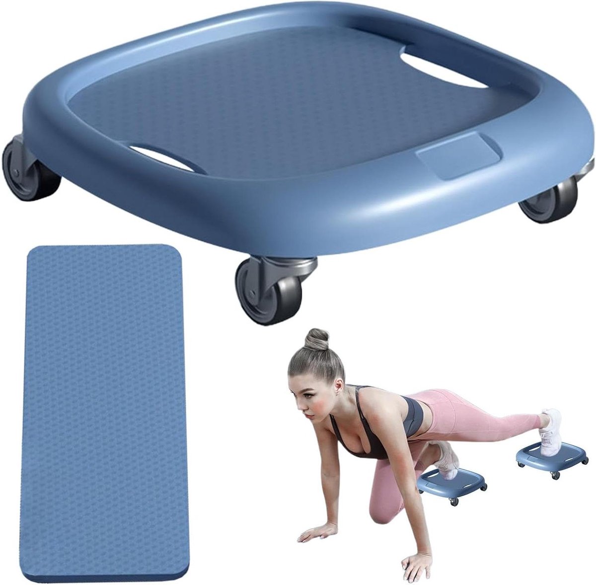 Oefenwiel - Buikwiel - Krachtige Kerntraining - 360 Graden Draaibaar - 28 cm - Blauw
