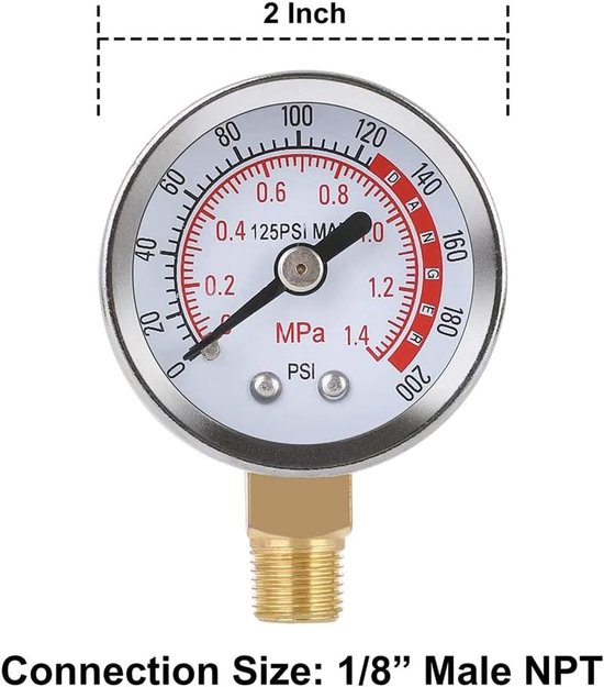 Tank Reparatie Set - Lucht Tank Onderdelen - Lucht Tank Onderhoud - Met Veiligheidsklep - 4 Meter Slang - Zwart Goud van Merkloos — afbeelding 4
