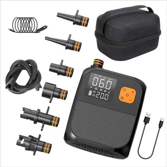 DIMICO - Luchtcompressor Draagbaar - Elektrische Luchtpomp - 120 L/min - 8000mAh Accu & powerbank met LED - voor Opblaasartikelen van Merkloos — afbeelding 2