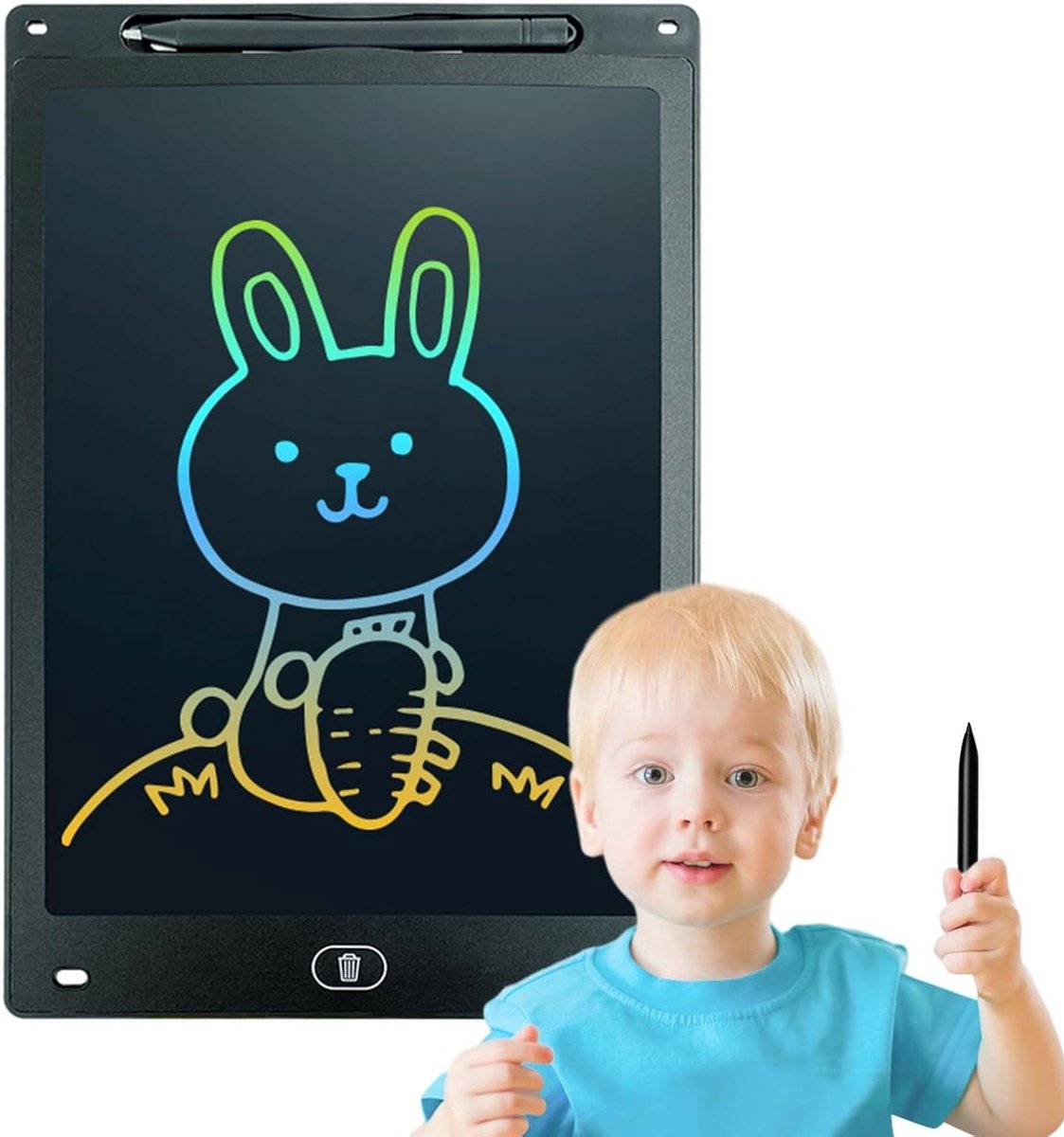 Kinder Tekentablet - Schrijftablet LCD - Creativiteit Stimuleren - Oogvriendelijk Scherm - 8.5 inch - Zwart