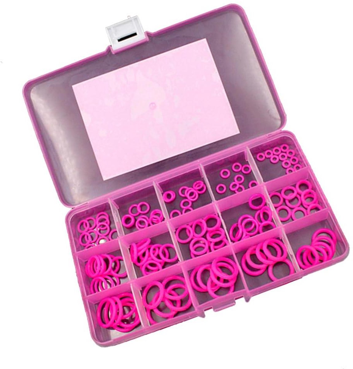 VMQ O-ring assortiment - Silicone afdichtingen - Waterdicht afdichten - Temperatuurbestendig elastisch - 125 stuks - Roze