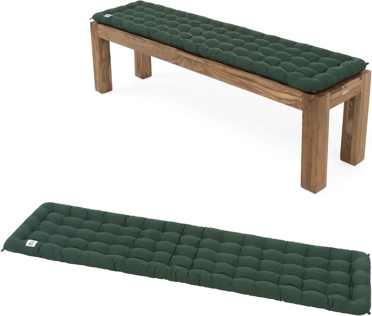 Bankkussen - Zitkussen Stoelkussen - Comfortabel Zitten - Wasbaar op 95 graden - 140 x 40 cm - Mosgroen